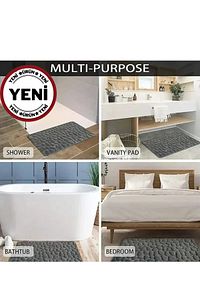 Kabartmalı Banyo Paspası Su Emici Paspas Abdest Paspası Kaymaz Taban Diatom Banyo Paspası ürün fotoğrafı
