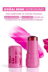 Milky Jelly Doğal Görünüm Dudak ve Yanak Renklendirici Allık Pembe (Pink) 5 GR ürün fotoğrafı