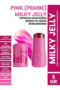 Milky Jelly Doğal Görünüm Dudak ve Yanak Renklendirici Allık Pembe (Pink) 5 GR ürün fotoğrafı