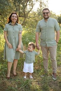 Anne&Baba&Çocuk Müslin Kumaş Takım ( TEK ÜRÜN FİYATIDIR. ANNE ELBİSE FİYATIDIR.) ürün fotoğrafı