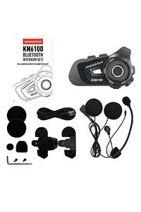 Kn6100 Motosiklet Kask Interkom Bluetooth Intercom Kulaklık Seti Karbon Siyah Çanta Hediyeli ürün fotoğrafı