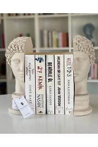 Ev Dekor Büyük Boy Hermes Kitap Desteği Kitap Tutucu Beyaz Biblo Büst Heykel Kitaplık Aksesuar ürün fotoğrafı