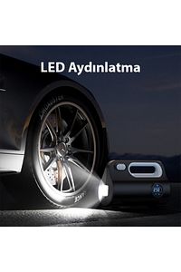 Kablolu Led Işıklı Taşınabilir Hava Pompası Kompresör Araç Lastik Şişirme Makinesi ürün fotoğrafı