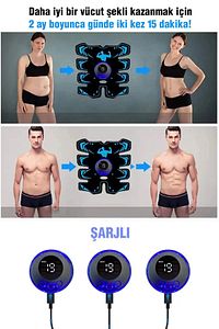 8 PAD USB şarjlı Dijital EMS kas similatörü ürün fotoğrafı
