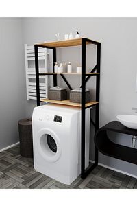 Çamaşır Makinesi Üstü Düzenleyici Raf Banyo Dolabı Rafı Makine Üstü Dolap Raf 3 Lü ürün fotoğrafı