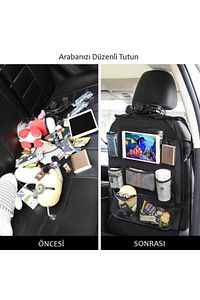 Araba Koltuk Arkası Eşya Düzenleyici Organizer Koltuk Arkası Koruyucu Tablet Cepli ürün fotoğrafı