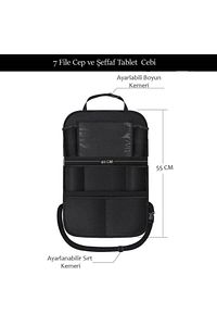 Araba Koltuk Arkası Eşya Düzenleyici Organizer Koltuk Arkası Koruyucu Tablet Cepli ürün fotoğrafı