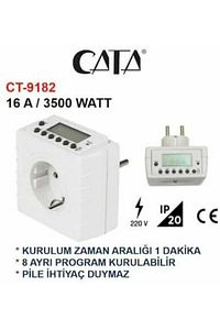 Zaman Ayarlı Dijital Saatli Priz Ct -9182 ürün fotoğrafı