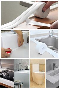 Profesyonel Su Sızdırmaz Akıllı Küvet Lavabo Klozet Banyo Mutfak Kenar Bandı Yapışkanlı Şerit Bant ürün fotoğrafı