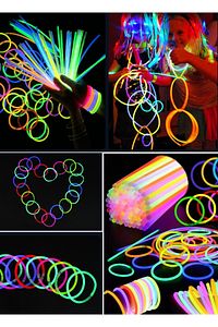 50 Adet Floresan Işık Kızdırma Çubukları Bileklik Parti Neon Düğün Partisi Konser Doğum Günü Parti ürün fotoğrafı