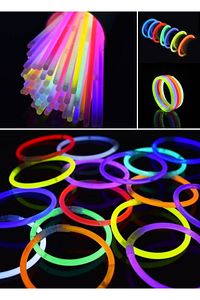 50 Adet Floresan Işık Kızdırma Çubukları Bileklik Parti Neon Düğün Partisi Konser Doğum Günü Parti ürün fotoğrafı