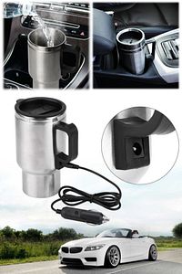 Akıllı Araba Kettle Kapaklı Termos Tüm Arabalara Uyumlu Çakmaklık Girişli Nescafe Su Isıtıcı Bardak ürün fotoğrafı
