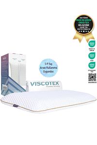 Visco Ortopedik Çocuk Yastığı (SENSİTİVE BABY) Hava Kanallı, 66x33x6cm, Beyaz ürün fotoğrafı