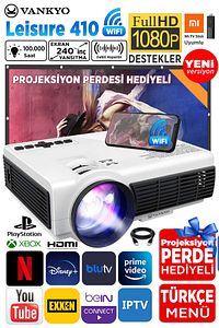 Leisure 410 5g Wifi 1080p Destekli Lcd Led Projeksiyon Cihazı - 240 Inç Yansıtma - Dahili Hoparlör ürün fotoğrafı
