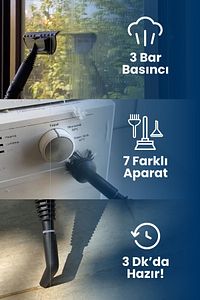 Pocket Clean Çok Fonksiyonlu Buharlı Temizlik Makinası - Buharlı Temizleyici ürün fotoğrafı