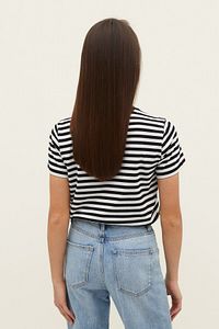 Çizgili Kısa Kollu T-shirt ürün fotoğrafı