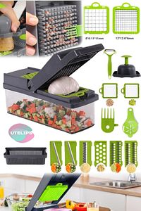 Sebze Doğrayıcı Pratik Dilimleyici Kesici Salata için Çok Fonksiyonlu Dicer Patates Havuç Sarımsak ürün fotoğrafı
