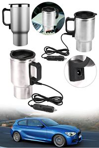 Akıllı Araba Kettle Kapaklı Termos Tüm Arabalara Uyumlu Çakmaklık Girişli Nescafe Su Isıtıcı Bardak ürün fotoğrafı