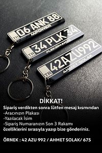 Kişiye Özel Siyah Plaka Anahtarlık - Çift Taraflı ürün fotoğrafı