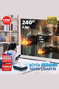 Leisure 410 5g Wifi 1080p Destekli Lcd Led Projeksiyon Cihazı - 240 Inç Yansıtma - Dahili Hoparlör ürün fotoğrafı