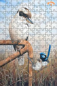 Kookaburra &amp; çalıkuşları Çift Katlı Çerçeveli Asılabilir Ahşap Puzzle 1000 PARÇA 50X70 ürün fotoğrafı