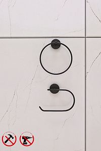 Banyo Aksesuar Seti Yuvarlak Havluluk Kapaksız Tuvalet Kağıtlığı Ister Yapıştır Ister Montajla ürün fotoğrafı