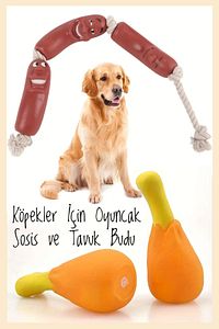 Köpekler İçin Oyuncak Sosis ve Tavuk Budu ürün fotoğrafı