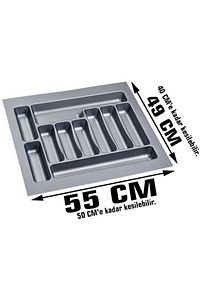 55x49 Cm Çekmece Içi Kaşıklık 55 Cm Kaşıklık Gri Mutfak Organizer Düzenleyici (48*40 A KESİLEBİLİR) ürün fotoğrafı