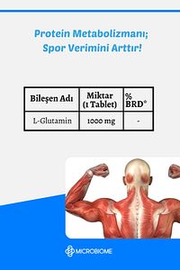 L-glutamin 1000 Mg 60 Tablet Aminoasit Amino Asit (L-GLUTAMİNE) ürün fotoğrafı