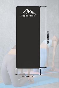 Premium Pilates Yoga Matı,Spor Matı,Egzersiz Matı,Pilates Minderi,Kaymaz Taban,180x55 cm 10 mm Siyah ürün fotoğrafı