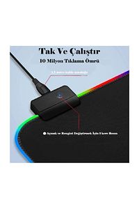 Rgb 12 Değişen Ledli Gaming Oyuncu Su Geçirmez Xl Mousepad, Gaming Mouse Pad 80x30 Cm ürün fotoğrafı
