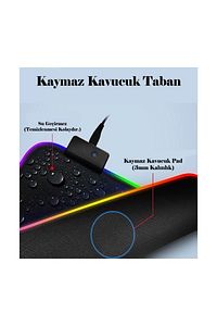 Rgb 12 Değişen Ledli Gaming Oyuncu Su Geçirmez Xl Mousepad, Gaming Mouse Pad 80x30 Cm ürün fotoğrafı