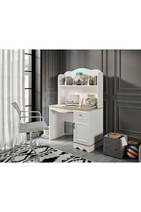 %100 Mdf Lisa Çalışma Masası Meşe-beyaz (ÜST ÜNİTE DAHİL) ürün fotoğrafı