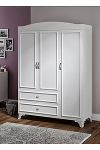 %100 Mdf Lisa 135cm 3 Kapaklı Dolap Beyaz ürün fotoğrafı