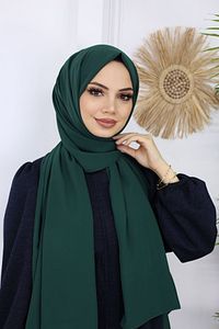 -zümrüt Yeşili- Lüks Medine Ipeği Kadın Tesettür Şal ürün fotoğrafı