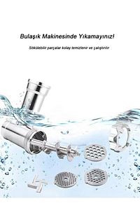 Premium 2800w Et Kıyma Makinesi Beyaz Metal Dişli ürün fotoğrafı