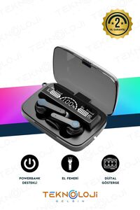 M19 Kablosuz Kulaklık Gaming Powerbankli El Fenerli Göstergeli 5.1 Stereo Bluetooth Kulaklık ürün fotoğrafı