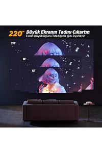 Leisure 495w Android Tv 4k Destekli Projeksiyon Cihazı 5gwi-fi 5.1bluetooth 220 Inç Ekran Dolby Ses ürün fotoğrafı