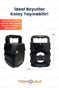 Bluetooth Hoparlör Taşınabilir Ses Bombası Led Işıklı Extra Bass Ses Radyolu Speaker Sd Kart-usb ürün fotoğrafı