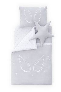 Angel Wings 5 Parça Beşik Uyku Seti, 90X60 Cm Bebek Beşik Uyku Takımı - Gri ürün fotoğrafı