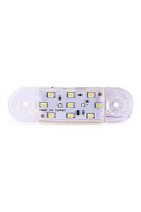 9 Ledli Tombul Parmak Led Beyaz 12v-24v Dekoratif Lamba EMR 058 ürün fotoğrafı