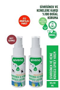 Sivrisinek Ve Kene Kovucu Sprey Krem Losyon Bitkisel Tüm Vücut İçin Seyahat Tatil Boy 50 ml X 2 ADET ürün fotoğrafı