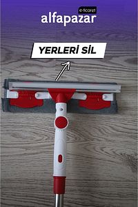 Yeni Nesil Teleskopik Çift Taraflı Pratik Cam Silme Aparatı, Istediğin Bezi Tak ürün fotoğrafı