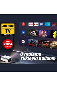 Leisure 495w Android Tv 4k Destekli Projeksiyon Cihazı 5gwi-fi 5.1bluetooth 220 Inç Ekran Dolby Ses ürün fotoğrafı