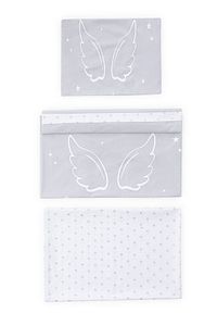 Angel Wings 5 Parça Beşik Uyku Seti, 90X60 Cm Bebek Beşik Uyku Takımı - Gri ürün fotoğrafı