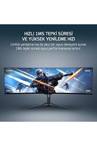 Wq49 49'' 1ms 144hz Curved Dfhd 3840*1080 Gaming Monitör (SIFIR ÖLÜ PİKSEL GARANTİLİ) ürün fotoğrafı