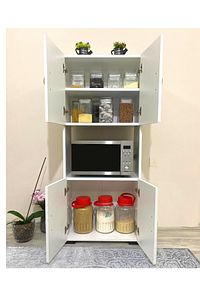 Fırın Dolabı Çok Amaçlı Dolap 4 Kapaklı Dolap Beyaz Mikrodalga Fırın Dolabı Mini Fırın Dolap ürün fotoğrafı