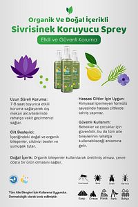 Doğal Sivrisinek Koruyucu Sprey, Etkili Koruma, Bebek ve Çocuklar İçin Güvenli 100ML ürün fotoğrafı