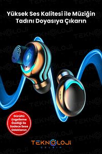 Bluetooth Kulaklık Kulakiçi Powerbanklı Çift Mikrofonlu Dokunmatik Kablosuz Earbuds F9 Pro ürün fotoğrafı