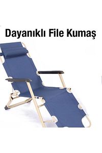 Çok Fonksiyonlu Katlanabilir Ve Taşınabilir Kamp-ofis-plaj Şezlong Yatak Mavi ürün fotoğrafı
